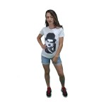 Women casual t-shirt, with print, white color, model 8772